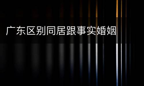 广东区别同居跟事实婚姻