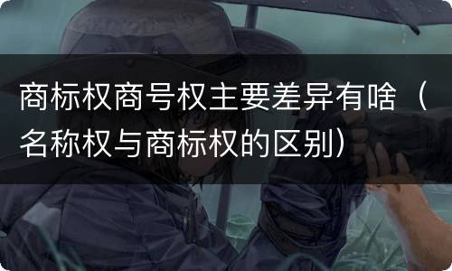商标权商号权主要差异有啥（名称权与商标权的区别）