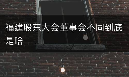 福建股东大会董事会不同到底是啥
