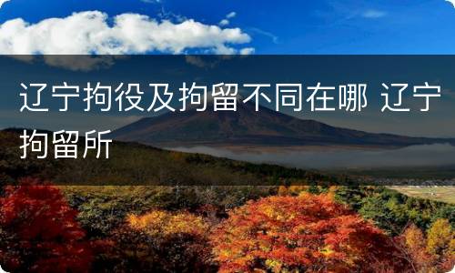 辽宁拘役及拘留不同在哪 辽宁拘留所