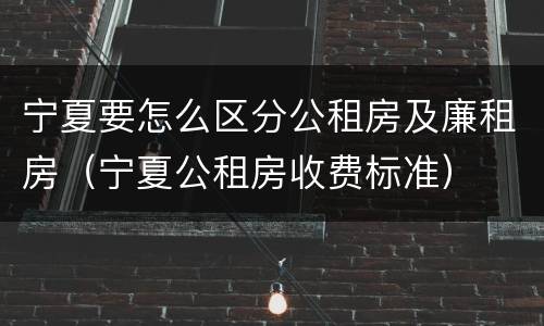 宁夏要怎么区分公租房及廉租房（宁夏公租房收费标准）