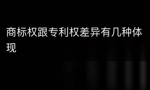 商标权跟专利权差异有几种体现