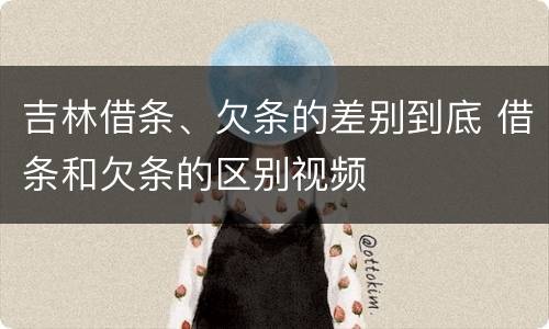 吉林借条、欠条的差别到底 借条和欠条的区别视频