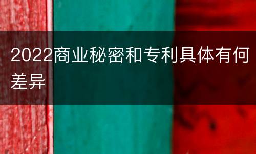 2022商业秘密和专利具体有何差异
