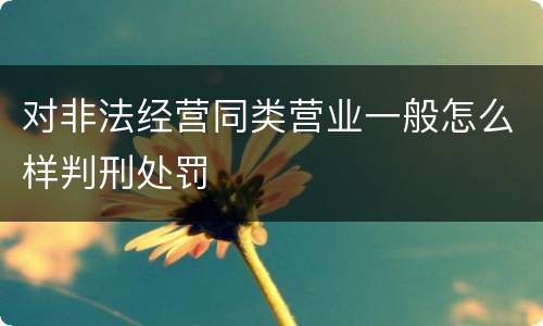 对非法经营同类营业一般怎么样判刑处罚