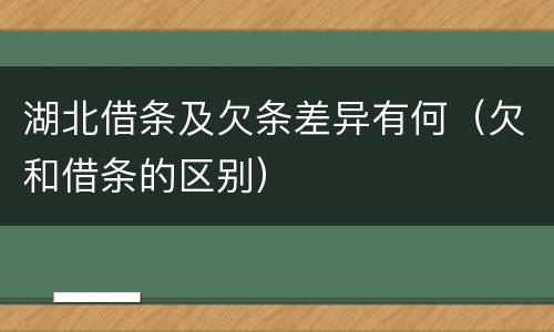 湖北借条及欠条差异有何（欠和借条的区别）