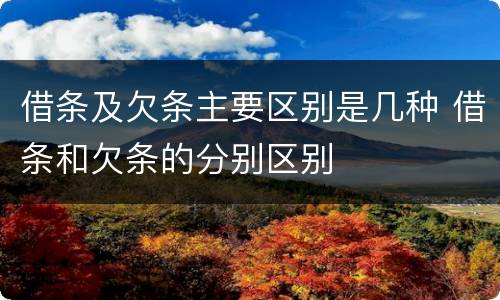 借条及欠条主要区别是几种 借条和欠条的分别区别