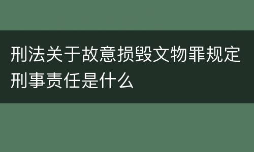 刑法关于故意损毁文物罪规定刑事责任是什么