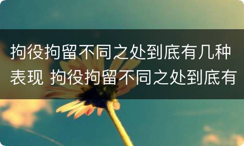 拘役拘留不同之处到底有几种表现 拘役拘留不同之处到底有几种表现形态
