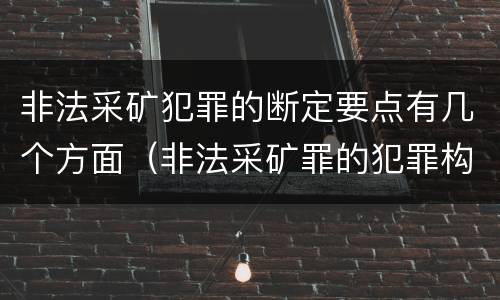 非法采矿犯罪的断定要点有几个方面（非法采矿罪的犯罪构成要件）