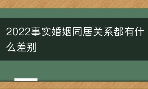 2022事实婚姻同居关系都有什么差别