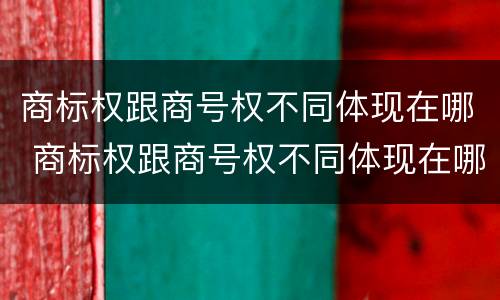 商标权跟商号权不同体现在哪 商标权跟商号权不同体现在哪些方面