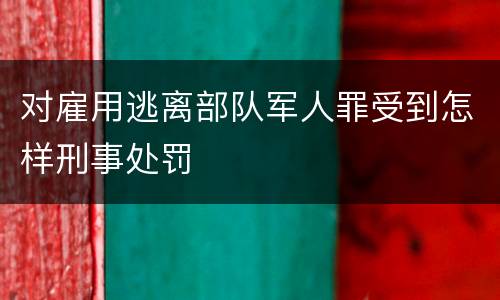 对雇用逃离部队军人罪受到怎样刑事处罚