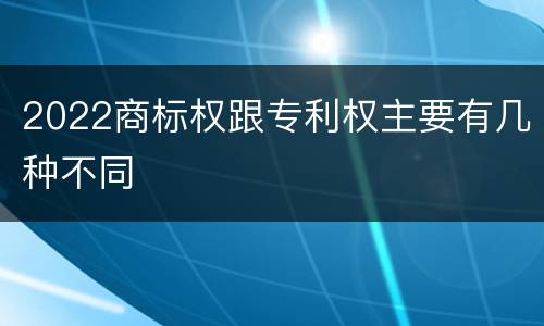 2022商标权跟专利权主要有几种不同