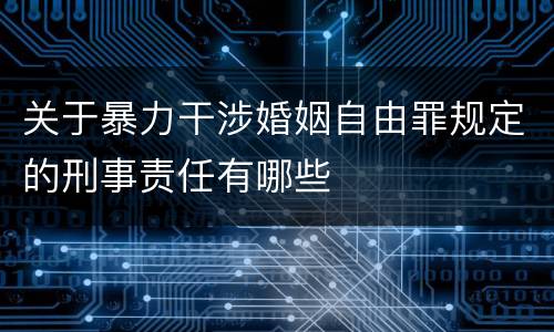 关于暴力干涉婚姻自由罪规定的刑事责任有哪些