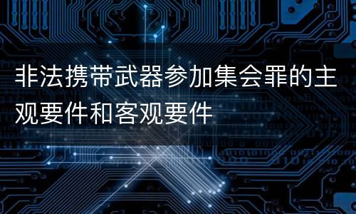 非法携带武器参加集会罪的主观要件和客观要件