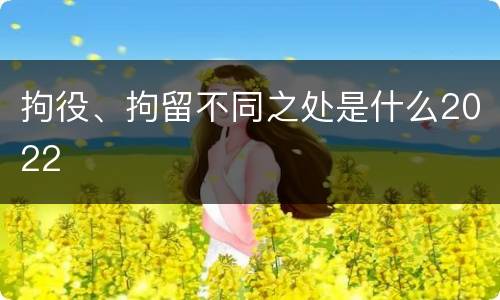 拘役、拘留不同之处是什么2022