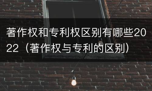 著作权和专利权区别有哪些2022（著作权与专利的区别）