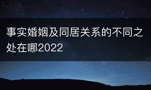 事实婚姻及同居关系的不同之处在哪2022
