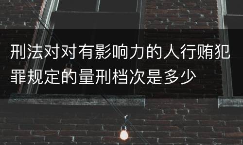 刑法对对有影响力的人行贿犯罪规定的量刑档次是多少
