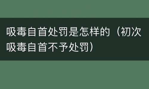 吸毒自首处罚是怎样的（初次吸毒自首不予处罚）