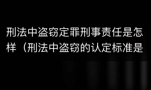 刑法中盗窃定罪刑事责任是怎样（刑法中盗窃的认定标准是）