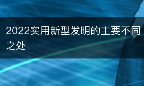 2022实用新型发明的主要不同之处