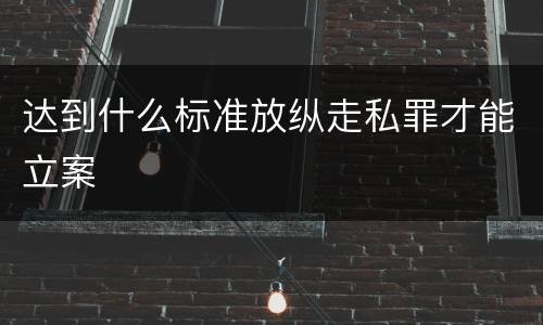 达到什么标准放纵走私罪才能立案