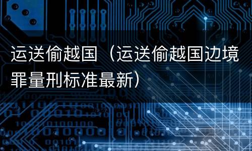 运送偷越国（运送偷越国边境罪量刑标准最新）