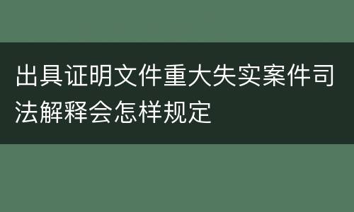 出具证明文件重大失实案件司法解释会怎样规定