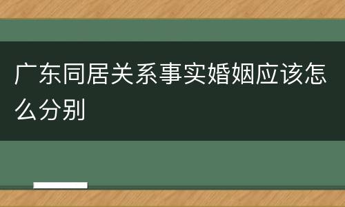 广东同居关系事实婚姻应该怎么分别