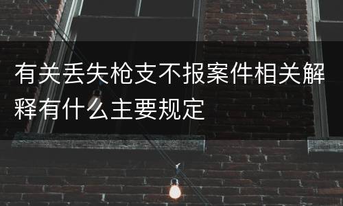 有关丢失枪支不报案件相关解释有什么主要规定