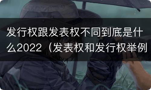 发行权跟发表权不同到底是什么2022（发表权和发行权举例）