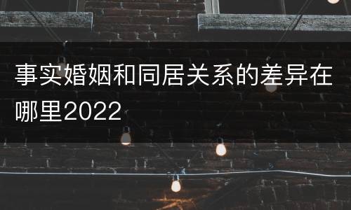 事实婚姻和同居关系的差异在哪里2022