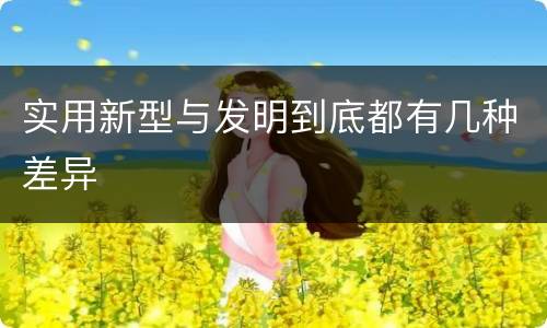 实用新型与发明到底都有几种差异