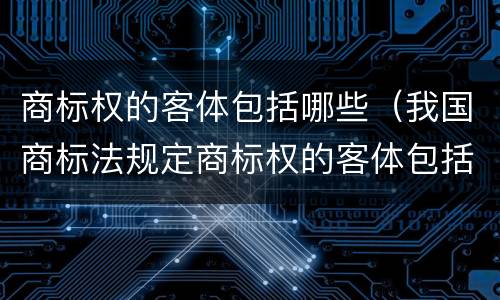 商标权的客体包括哪些（我国商标法规定商标权的客体包括哪些）