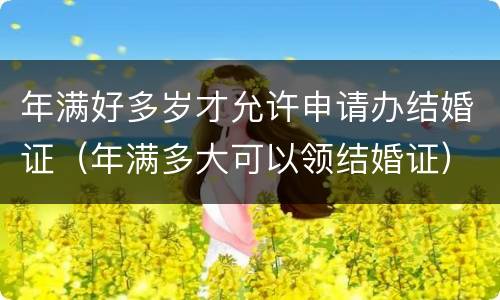年满好多岁才允许申请办结婚证（年满多大可以领结婚证）