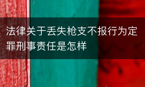 法律关于丢失枪支不报行为定罪刑事责任是怎样
