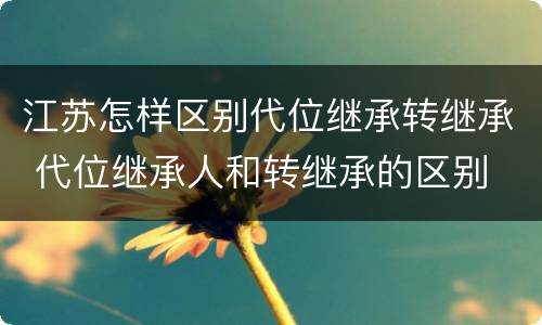 江苏怎样区别代位继承转继承 代位继承人和转继承的区别