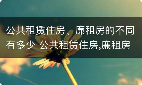 公共租赁住房、廉租房的不同有多少 公共租赁住房,廉租房的不同有多少种类型