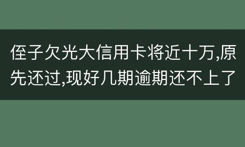 侄子欠光大信用卡将近十万,原先还过,现好几期逾期还不上了,现在把人抓进去了怎么办