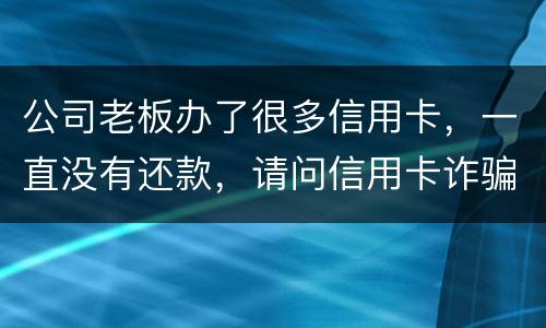 公司老板办了很多信用卡，一直没有还款，请问信用卡诈骗罪定罪量刑标准