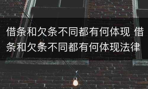 借条和欠条不同都有何体现 借条和欠条不同都有何体现法律效力