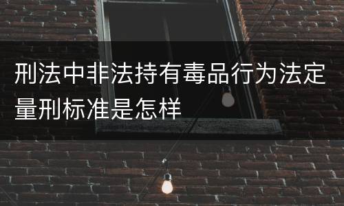 刑法中非法持有毒品行为法定量刑标准是怎样