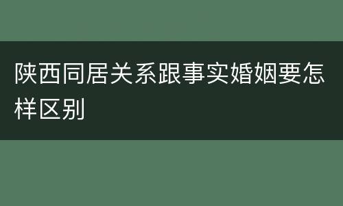 陕西同居关系跟事实婚姻要怎样区别
