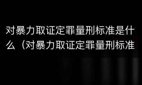 对暴力取证定罪量刑标准是什么（对暴力取证定罪量刑标准是什么意思）