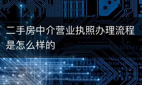 二手房中介营业执照办理流程是怎么样的