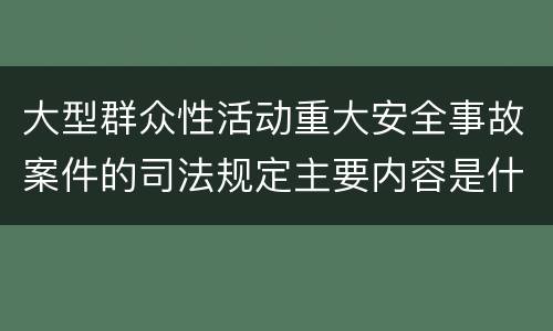 大型群众性活动重大安全事故案件的司法规定主要内容是什么
