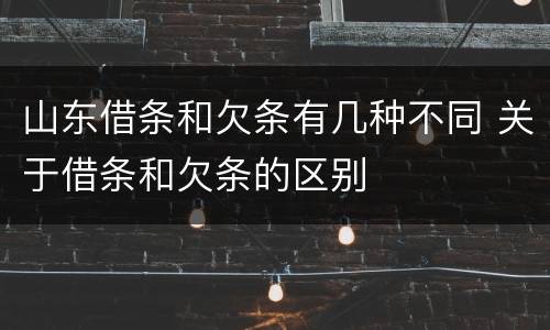 山东借条和欠条有几种不同 关于借条和欠条的区别
