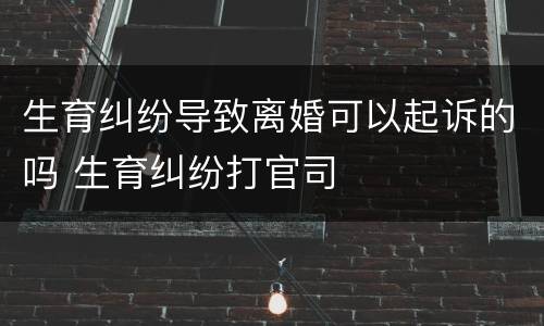 生育纠纷导致离婚可以起诉的吗 生育纠纷打官司